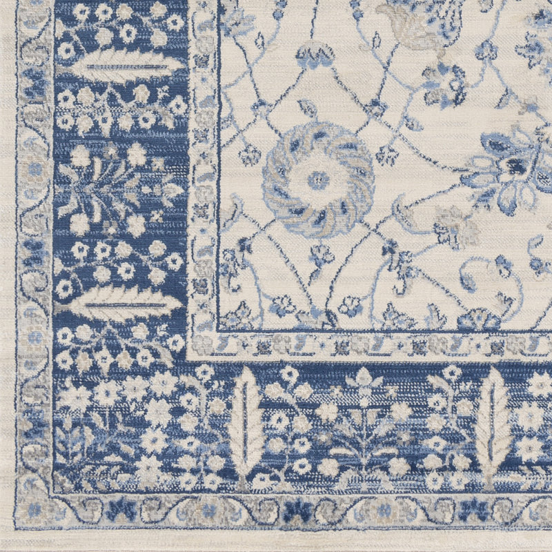 Charlton Home® Swaney Performance Blue/Gray/Beige Rug & Reviews Wayfair